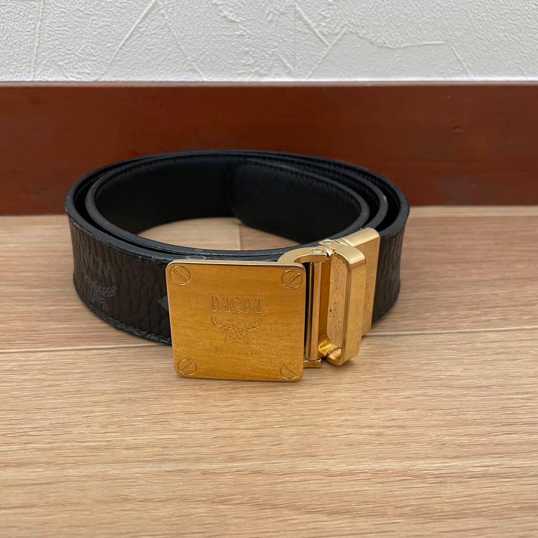 MCM ベルト ゴールド ブラック メンズ