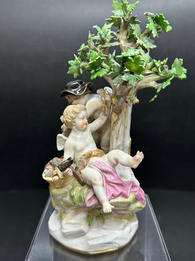 マイセン　「木の下の天使」　高さ20cm トヒチ　東ゆ7-0217⭐︎2