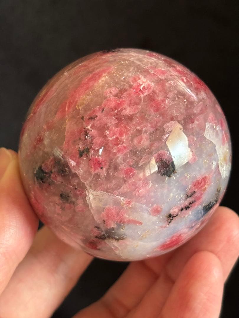 インペリアルロードナイトシリカ　トルマリン共生　スフィア　5.74cm
