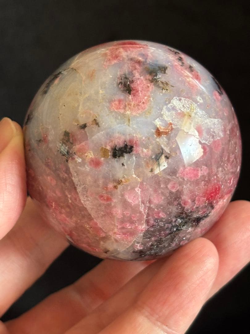 インペリアルロードナイトシリカ　トルマリン共生　スフィア　5.74cm