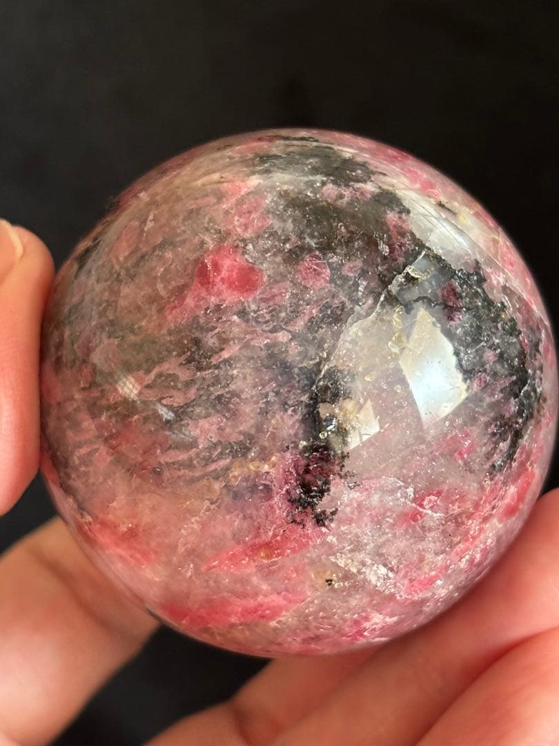 インペリアルロードナイトシリカ　トルマリン共生　スフィア　5.74cm