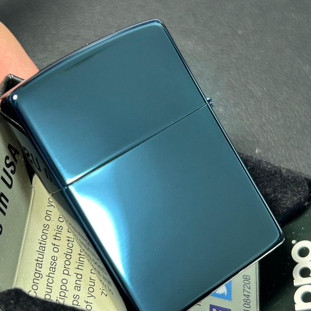 B ジッポー　ピース　ブルーチタン