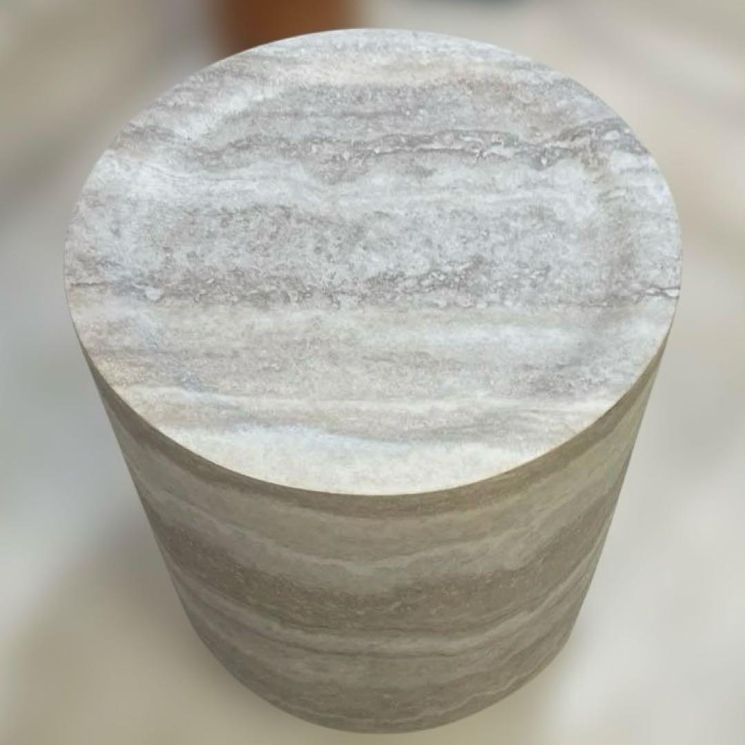 Tracy Luxe Table 大理石調円形マーブルオーバルローテーブル