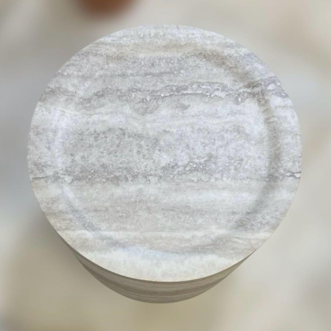 Tracy Luxe Table 大理石調円形マーブルオーバルローテーブル