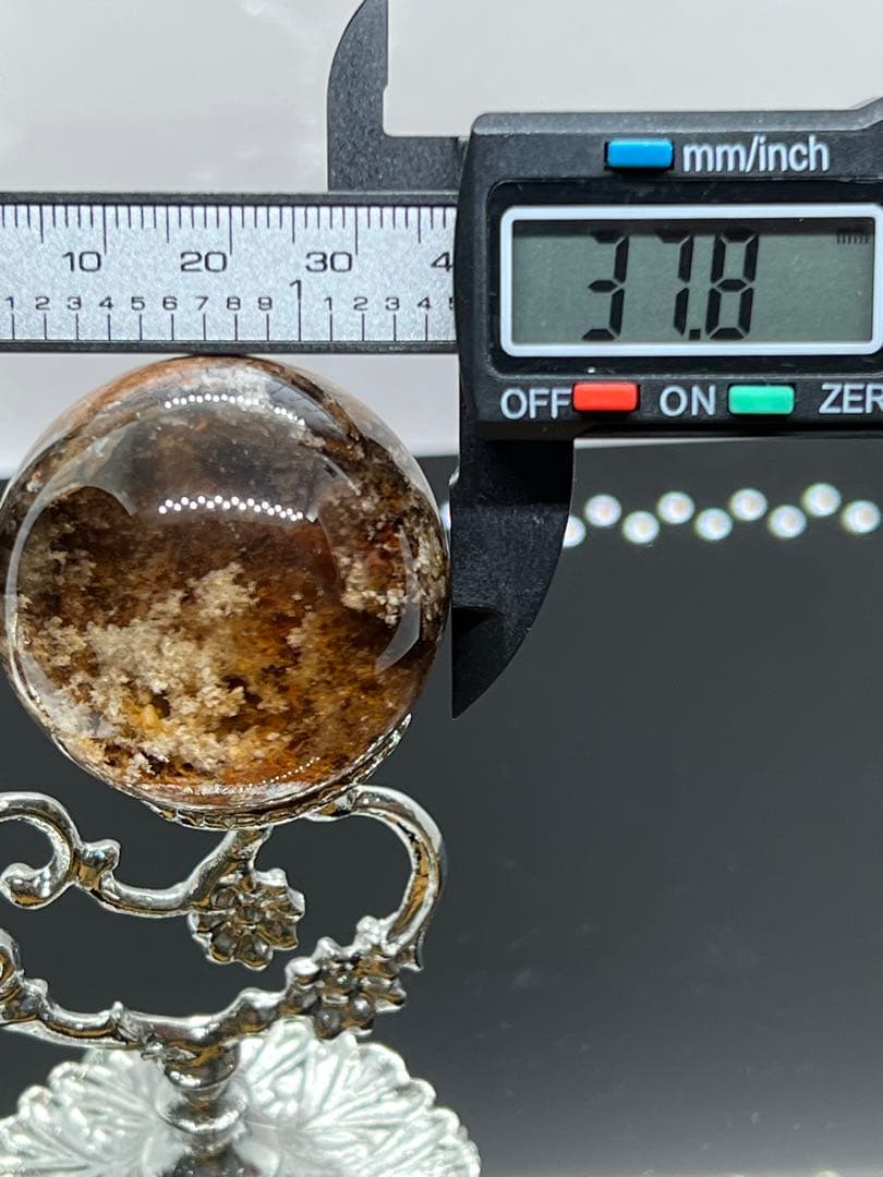 ⬛︎ ガーデンクォーツ スフィア 約37㎜　台座付き