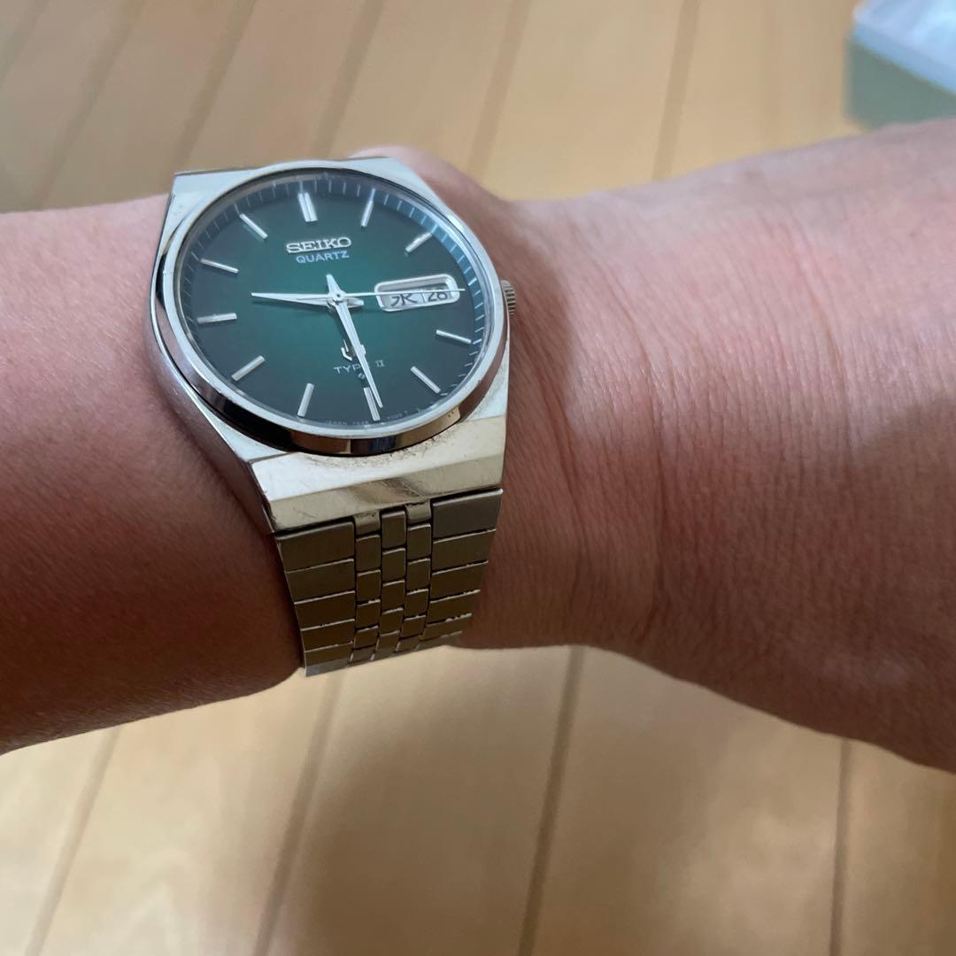 SEIKO グリーン文字盤 クォーツ腕時計TYPE2
