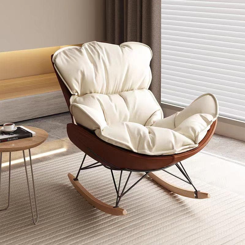 ベージュ*ブラウン ロッキングチェア 訳あり品　写真をご確認 SF15-②