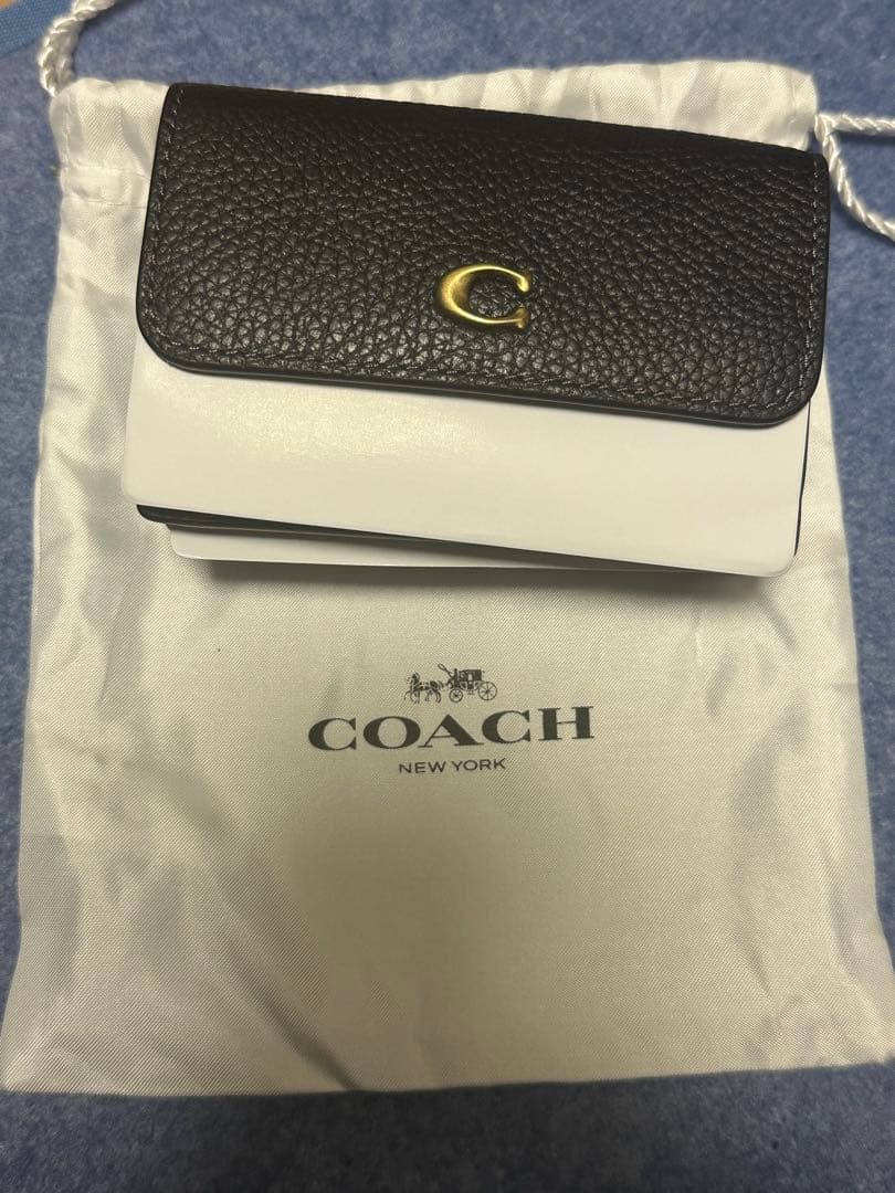 COACH 三つ折り財布 ミニ トライフォールド ウォレット　ブラック