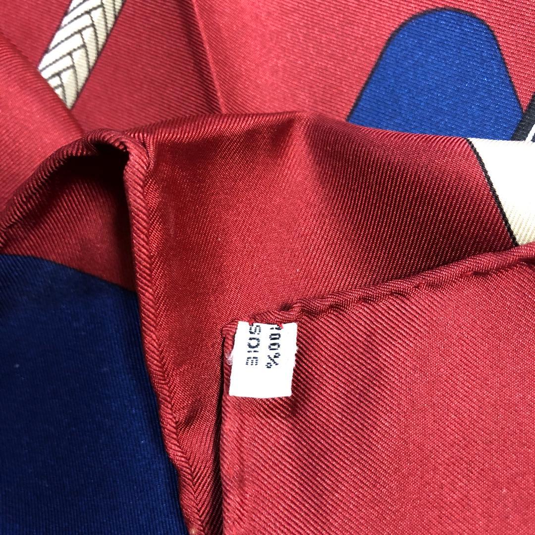 エルメス　カレ90 赤、紺　バンダナ　スカーフ