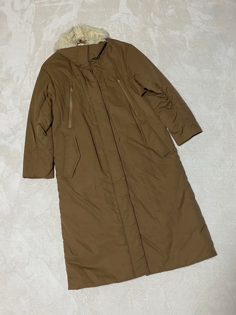 HERATO／へルト　井川遥　パディングロングコート　ファー付き