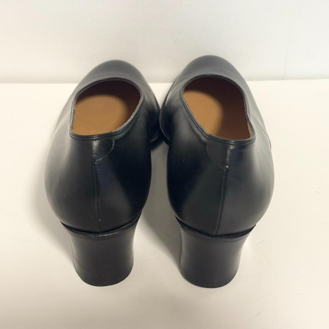 【ランクAB】HERMES パンプス 38.5 約25cm レザー ブラック