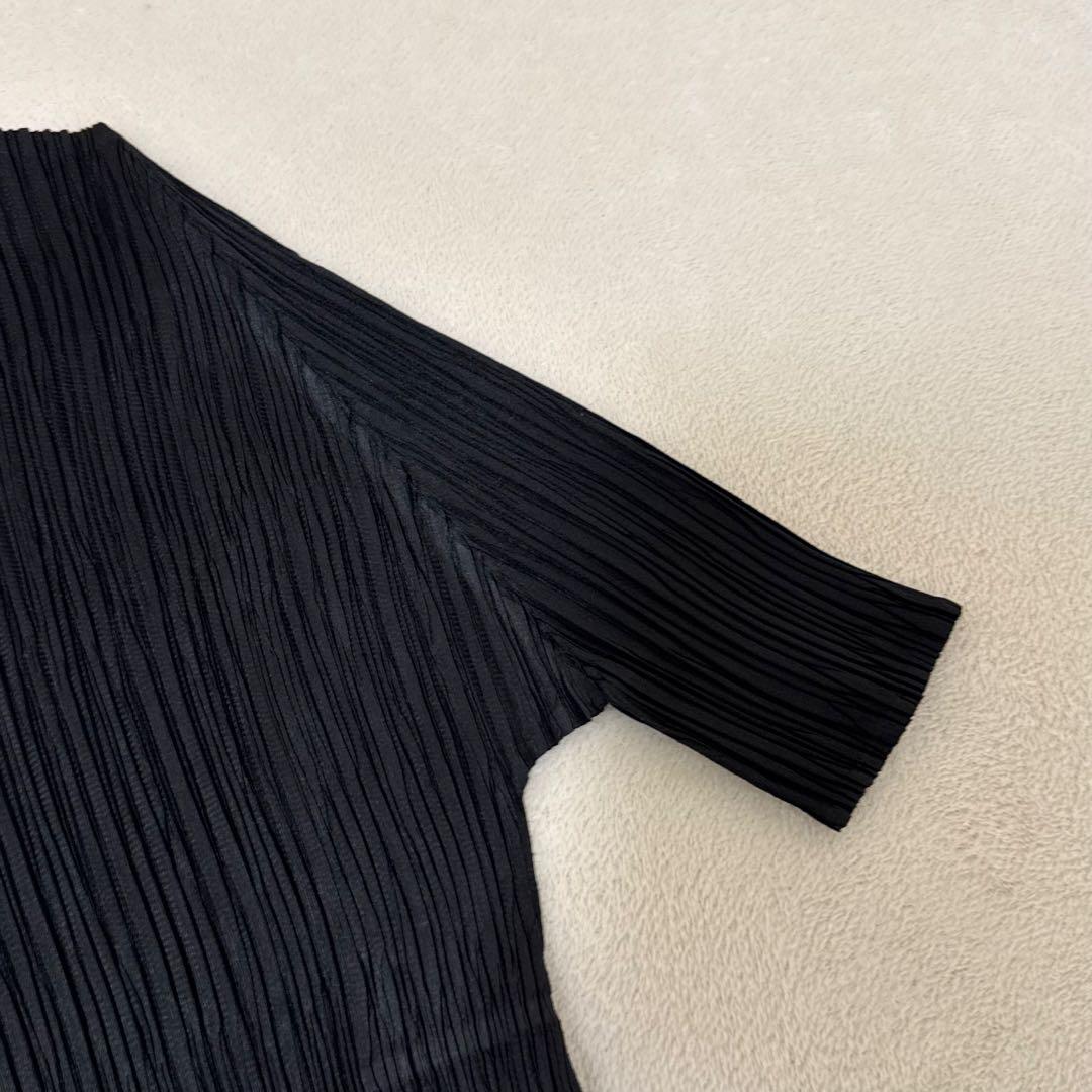 極美品✨PLEATS PLEASE プリーツ　半袖　黒色　シャツ　Lサイズ