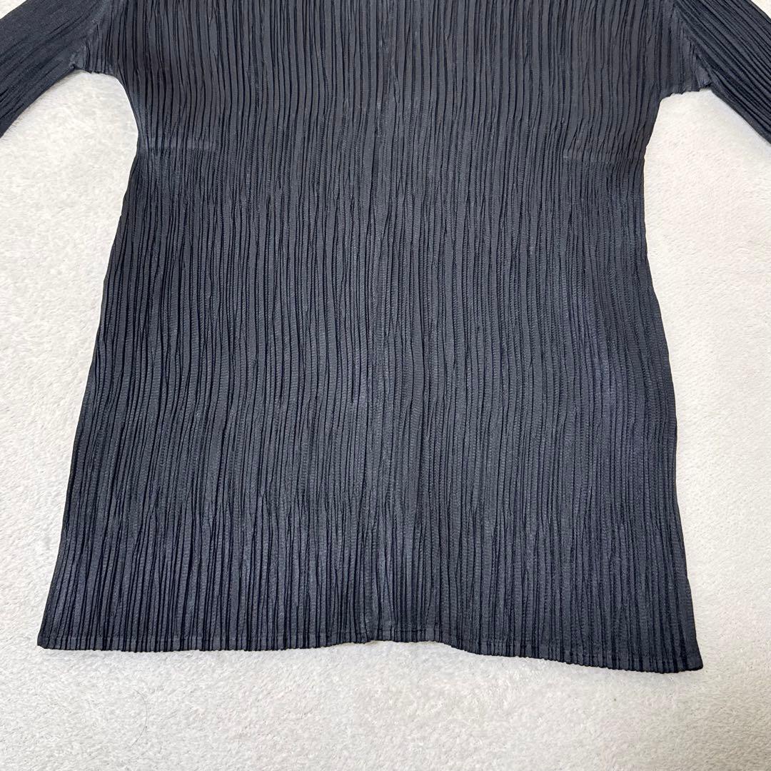 極美品✨PLEATS PLEASE プリーツ　半袖　黒色　シャツ　Lサイズ
