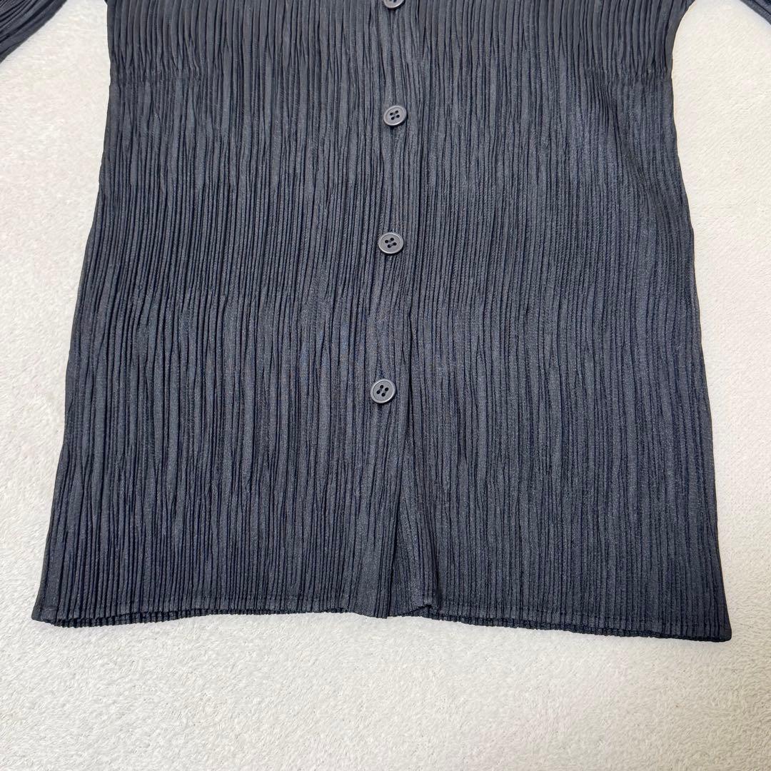 極美品✨PLEATS PLEASE プリーツ　半袖　黒色　シャツ　Lサイズ