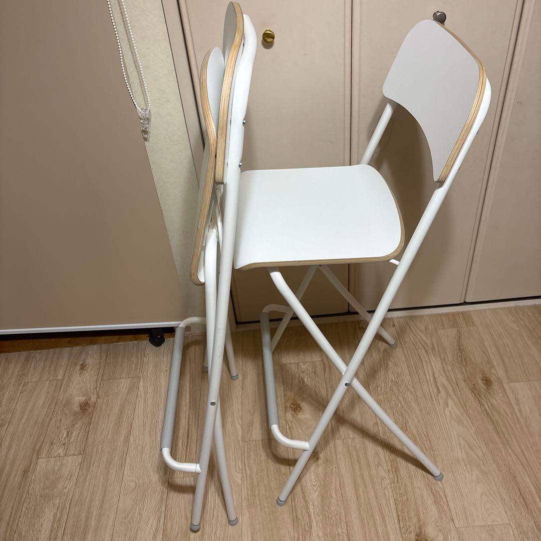 IKEA イス　折りたたみ可能　イケア　504.048.81 白2脚