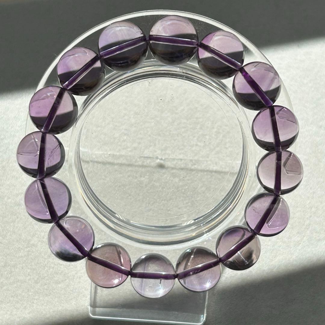 【新品未使用】【透明感抜群】ピンクアメジスト ブレス12mm内径16.5cm