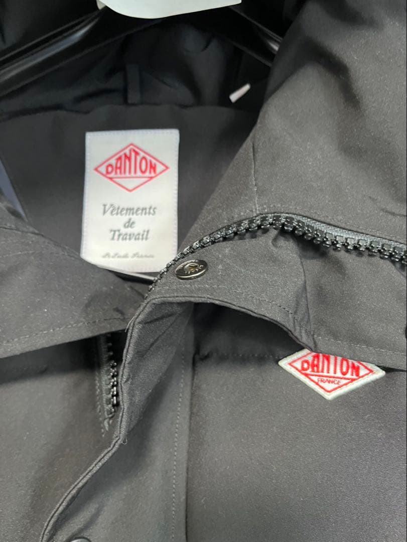 DANTON ブラック ダウンジャケット フード付き
