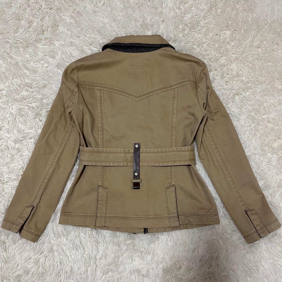 希少 レア バーバリー ブルーレーベル 牛革 コート ロゴ 三陽商会 ジャケット