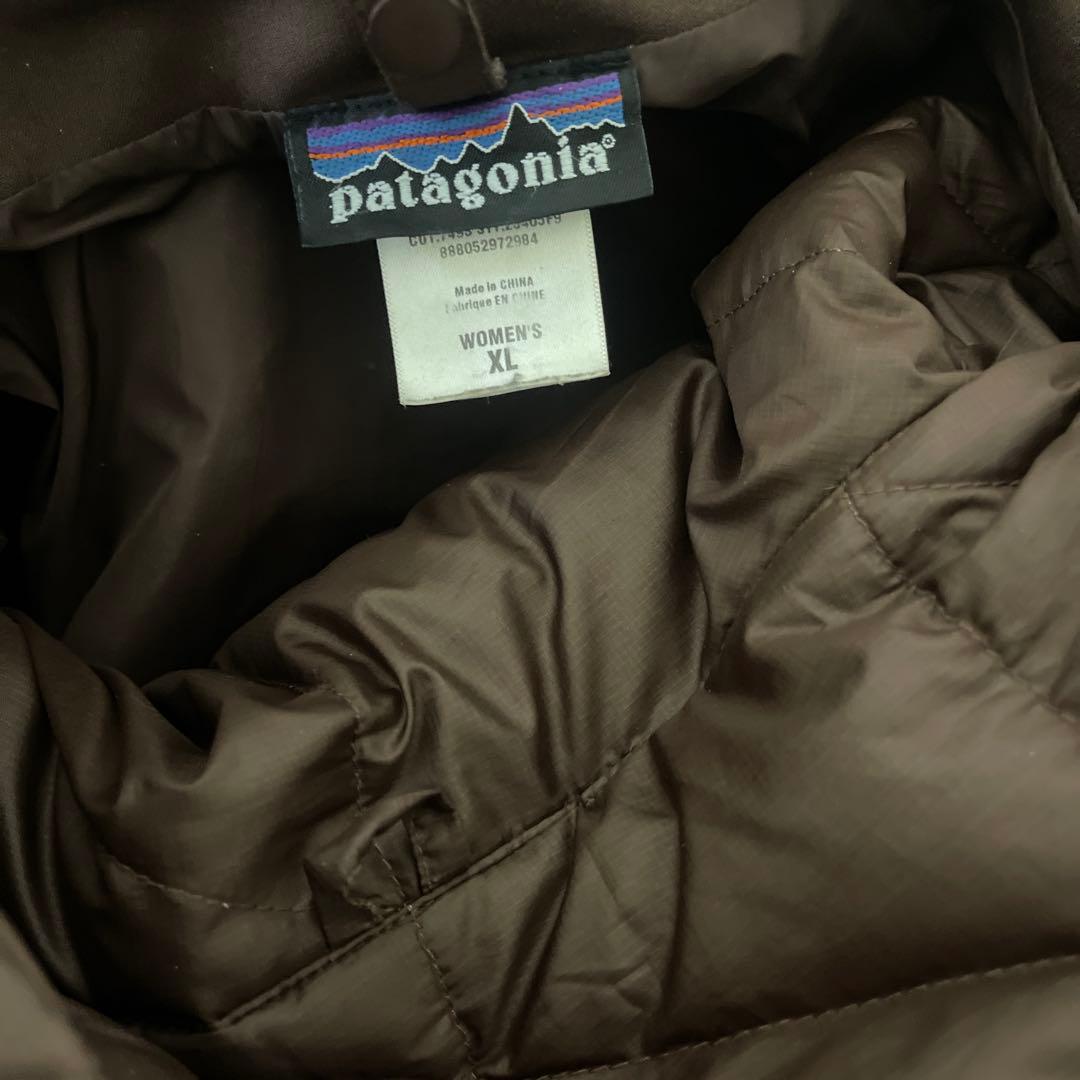 ★値下げpatagonia フード付きダウンコートWOMEN'S XL ブラウン