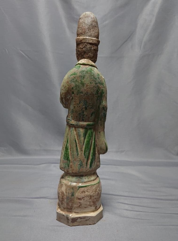 コレクター収集品　中国　唐三彩　立像　36.5cm