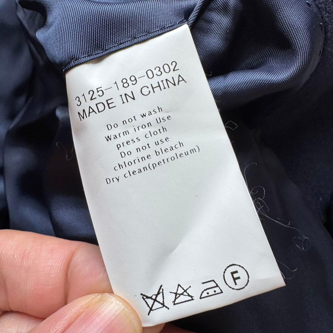 グリーンレーベルリラクシング　ダブルチェスターコート　カシミヤ混　ネイビー　M