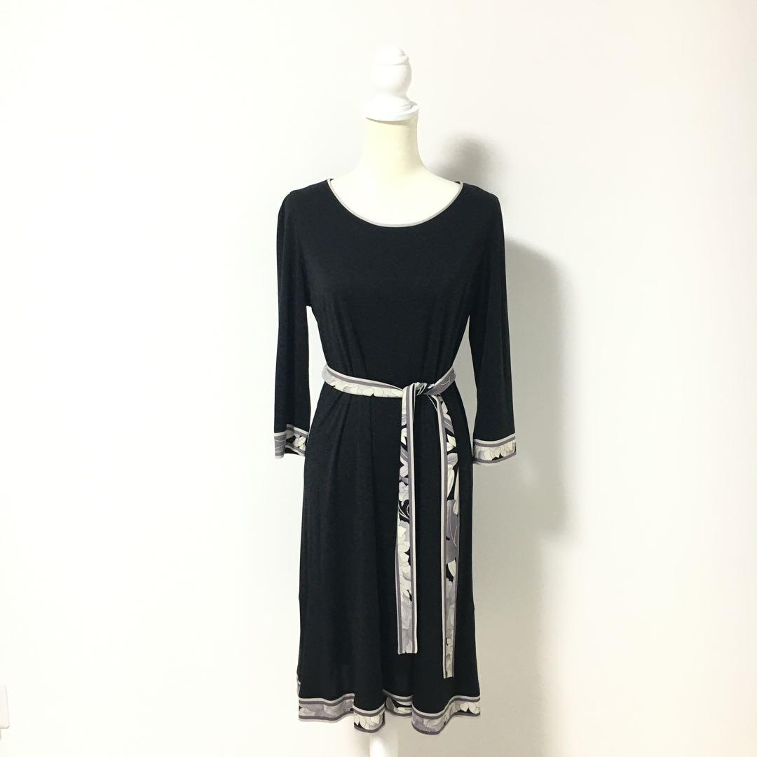 美品　LEONARD レオナール カンカン ワンピース　ベルト　LL