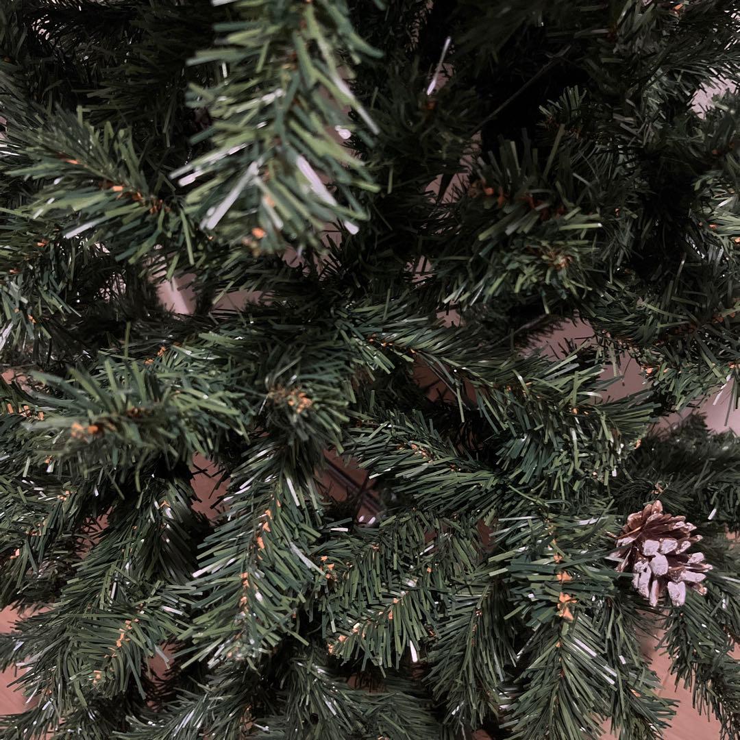 クリスマスツリー 松ぼっくり、オーナメント付き 緑