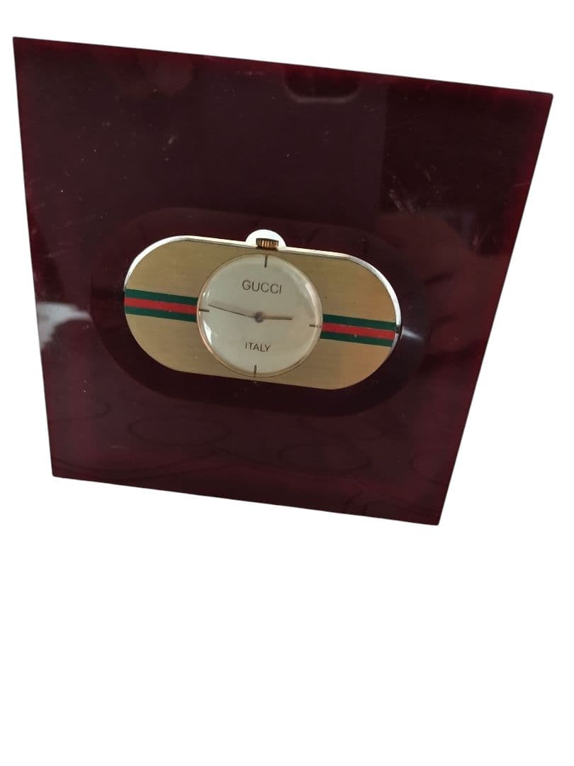 【GUCCI】アンティーク　ヴィンテージ　 手巻き 置時計 レア品　機械時計