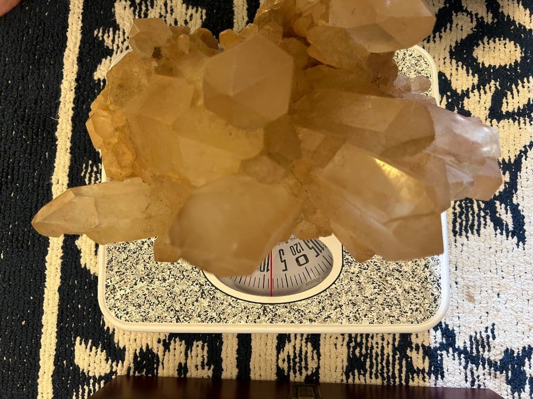 天然水晶 置物 結晶状 黒色台座付き 約15cm