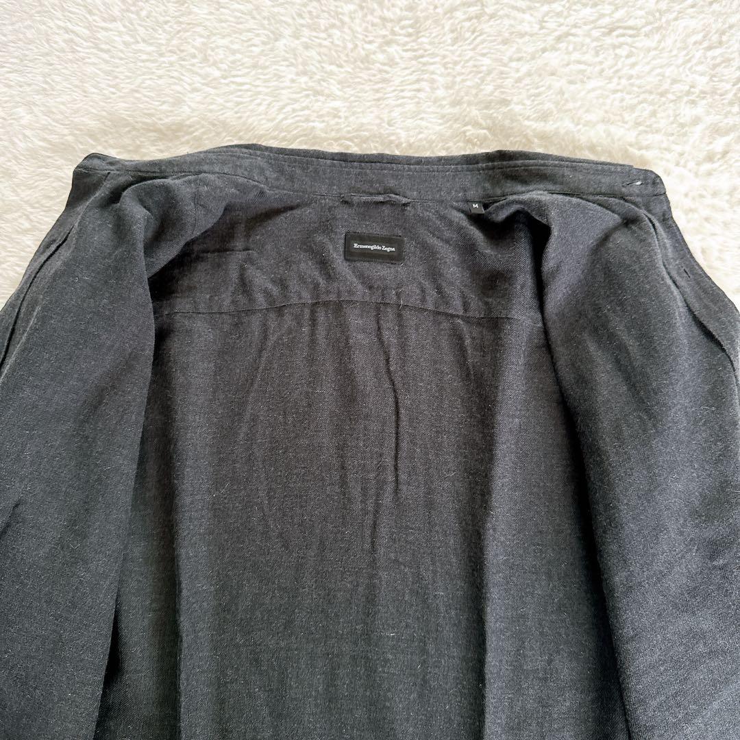 【Ermenegildo Zegna】長袖シャツ コットンカシミヤ混 グレー M