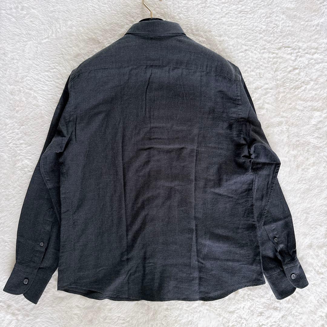 【Ermenegildo Zegna】長袖シャツ コットンカシミヤ混 グレー M