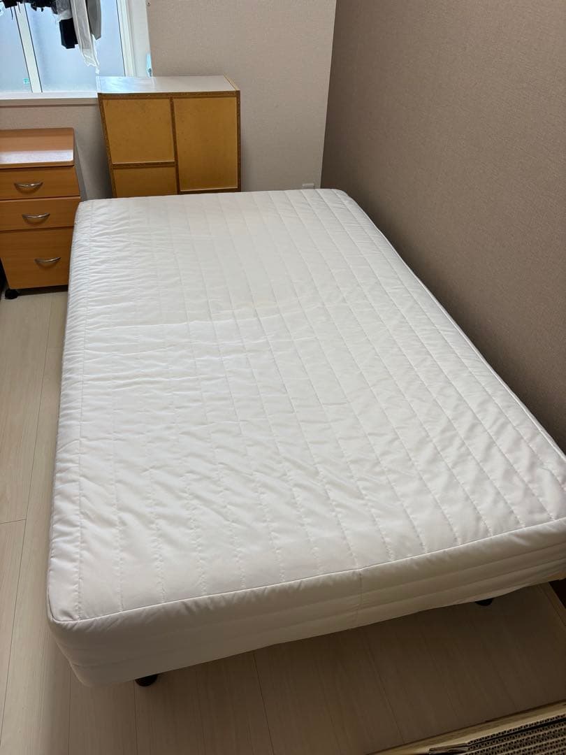【美品】無印良品 セミダブル 脚付きマットレス ポケットコイル