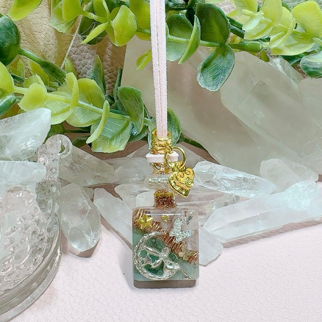 癒しのオルゴナイト❤️ローズクォーツ＋グリーンアベンチュリンの香水瓶型♡