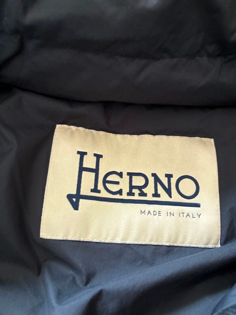 Herno ダウンジャケット ブラック　ウール切り替え