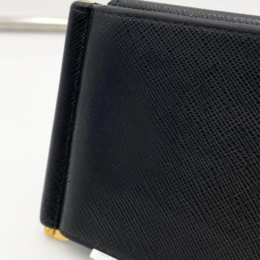 正規品 PRADA プラダ マネークリップ 折り財布 サフィアーノ 付属品完備