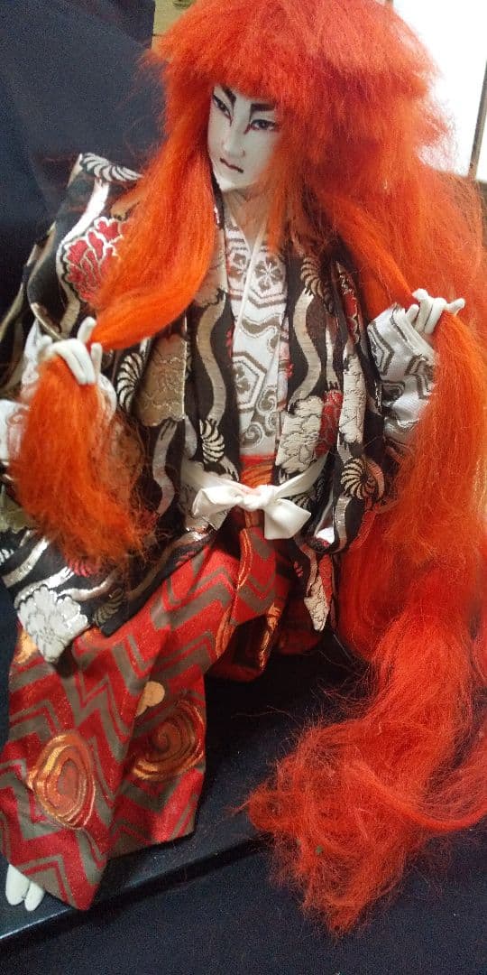 アンティーク紅白歌舞伎 人形