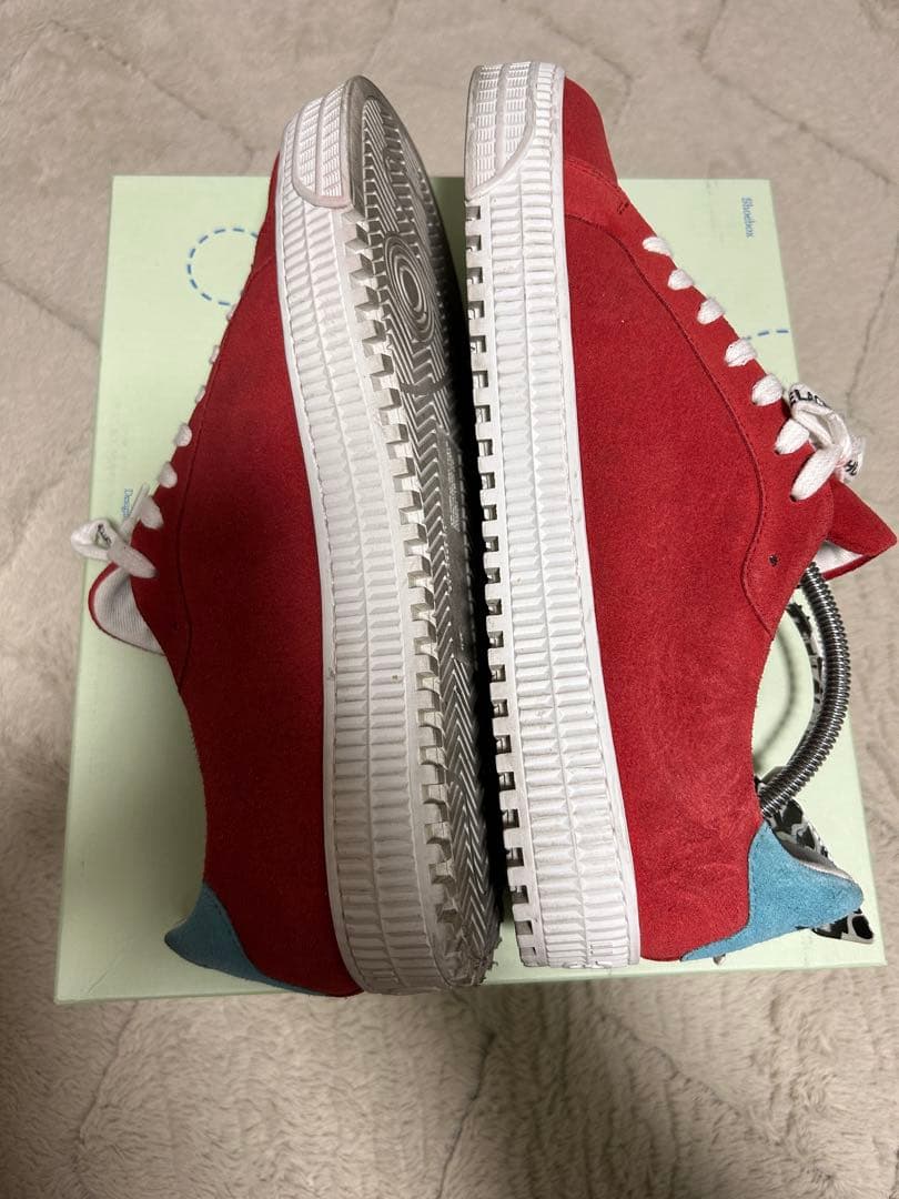 【最終値下げ】off-white オフホワイト 赤 スエード 27cm 古着