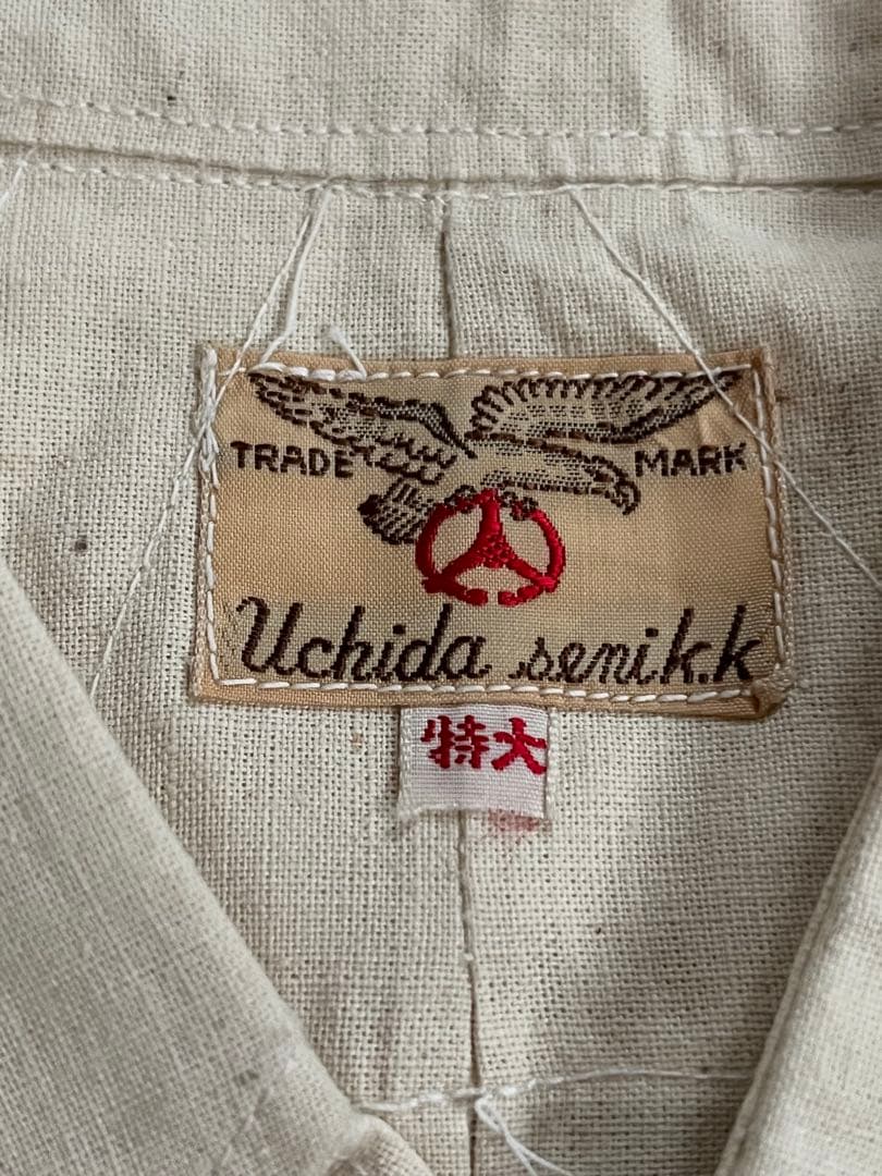 明治 大正 昭和初期 戦前 戦中 戦後 国民服 襟付木綿シャツ 作業着 貝釦