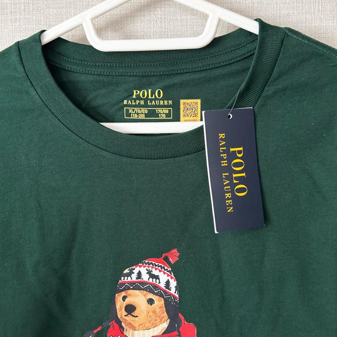 新作◇ラルフローレン ポロベア長袖Tシャツ グリーン ボーイズXL/170