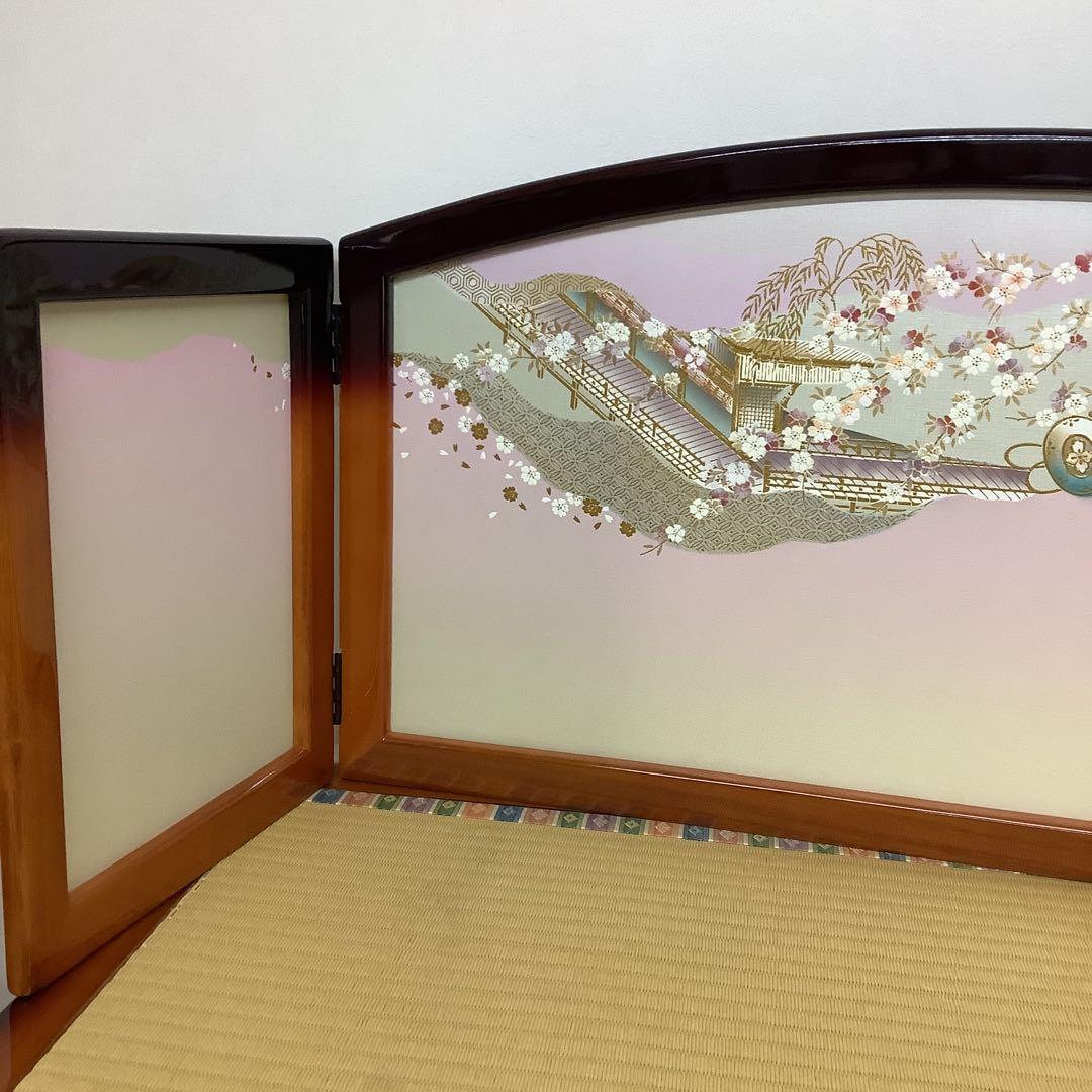 三段飾り　段板セット　茶ぼかし　御所桜　90巾