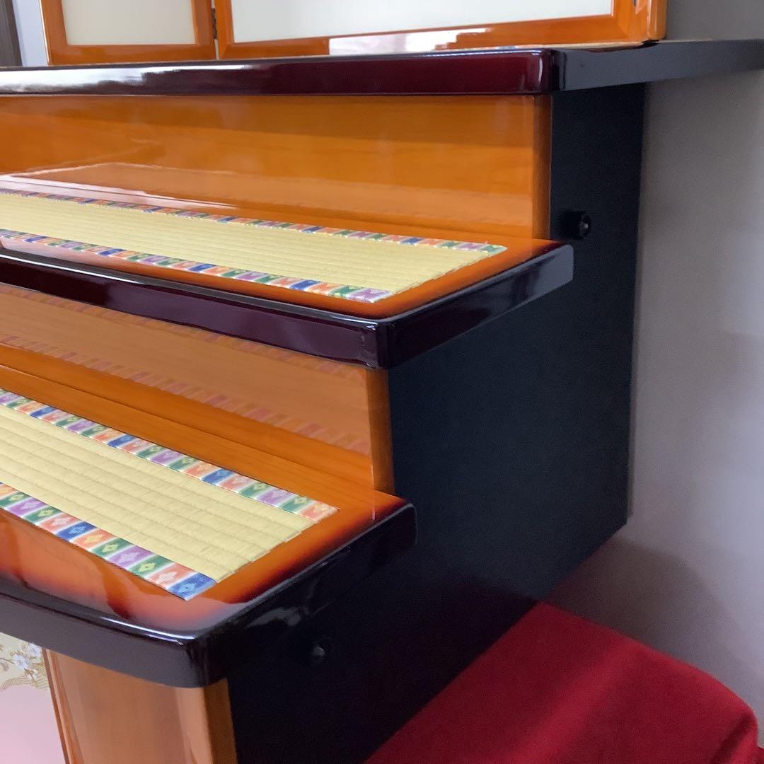 三段飾り　段板セット　茶ぼかし　御所桜　90巾