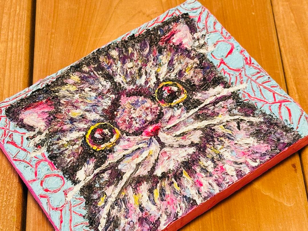 〜ぬいぐるみシリーズ〜　かわいいマヌルネコの油絵