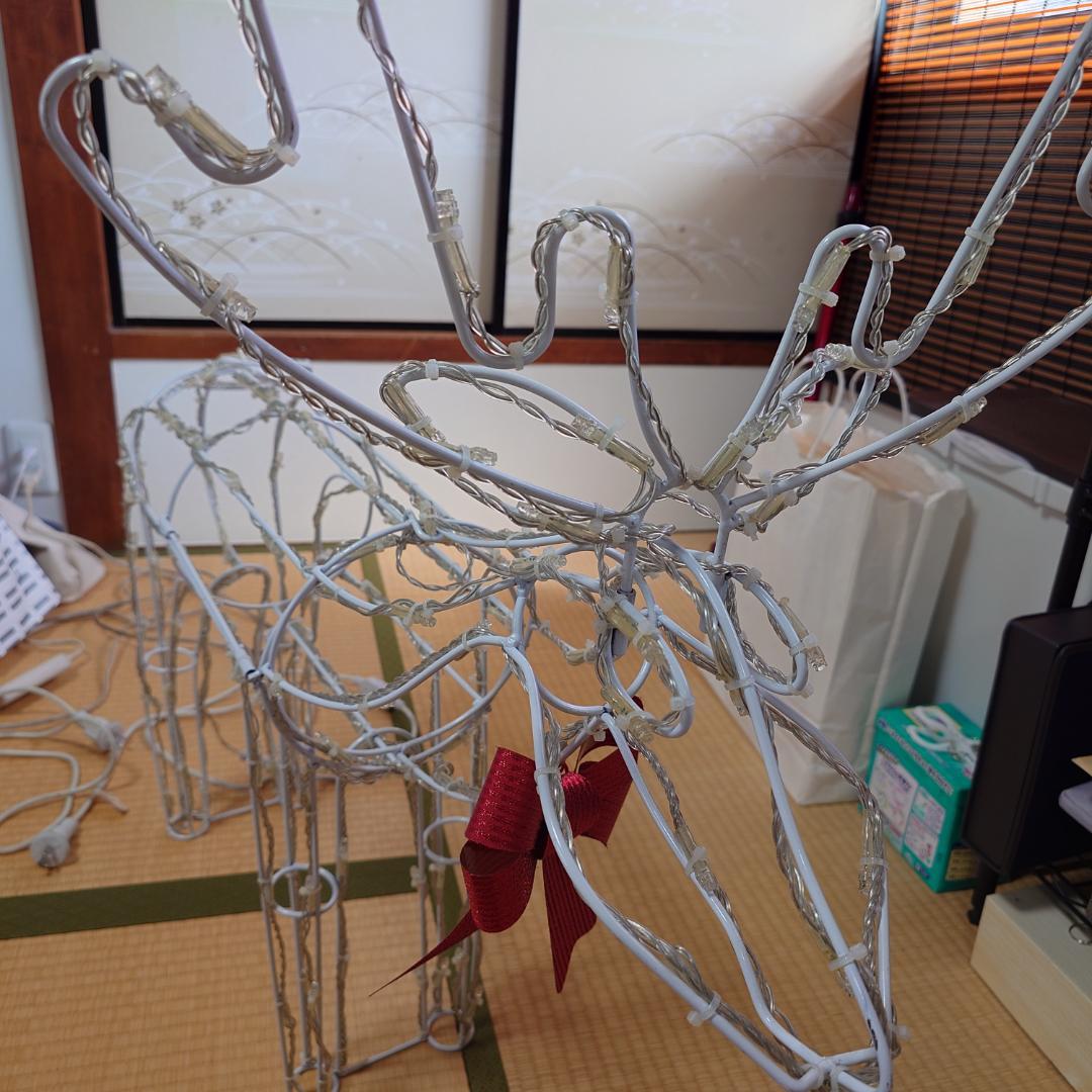 【再値下げ】 クリスマス トナカイ 青色 LED イルミネーション 2体セット