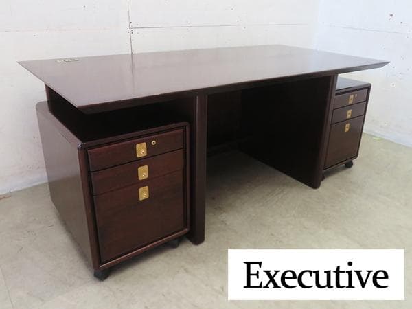 IDC大塚家具■パラダイム■エグゼクティブ■デスク＆ワゴンセット■ウォールナット