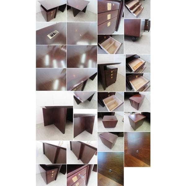 IDC大塚家具■パラダイム■エグゼクティブ■デスク＆ワゴンセット■ウォールナット