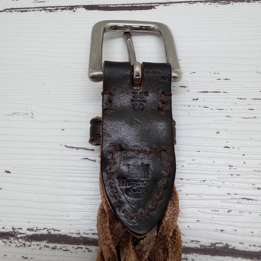 【希少】ホワイトハウスコックス　メッシュベルト　レザー　ブラウン