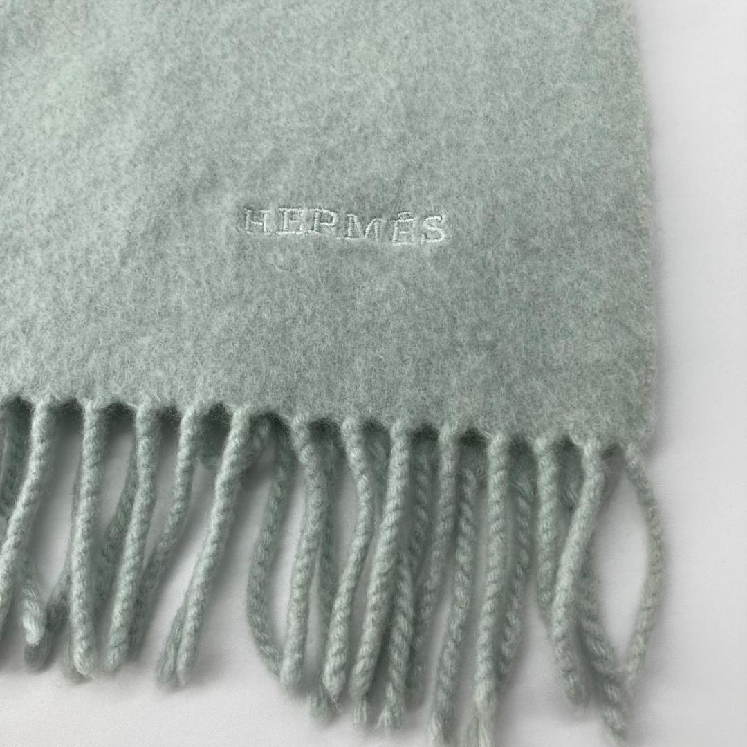 16125✨美品✨エルメス カシミヤ100%マフラー ライトブルー