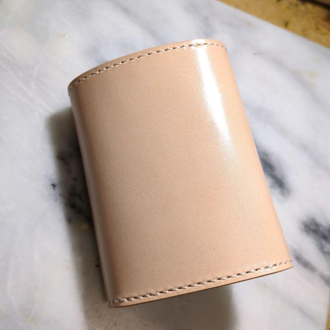 姫路ヌメ革 2つ折り財布 ショートウォレット ハンドメイド キナリ 新品 本革