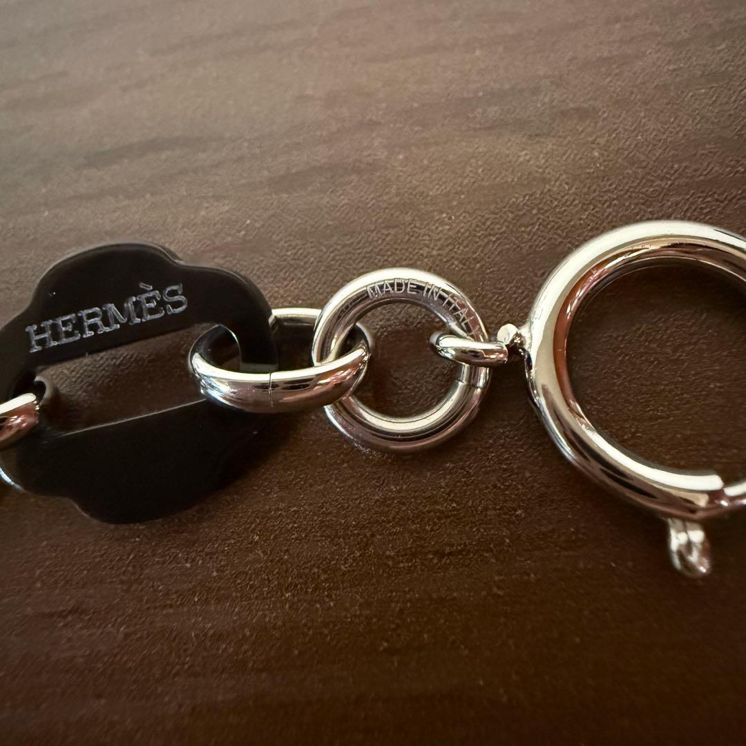 HERMES エルメス バッファローホーン シルバー Hチャーム ブレスレット