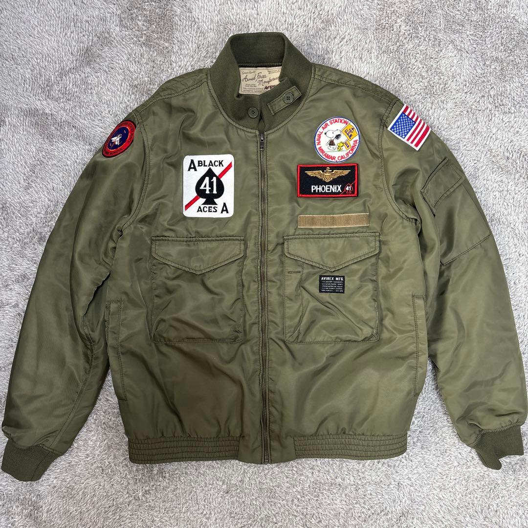 AVIREX MA-1 フライトジャケット L カーキ